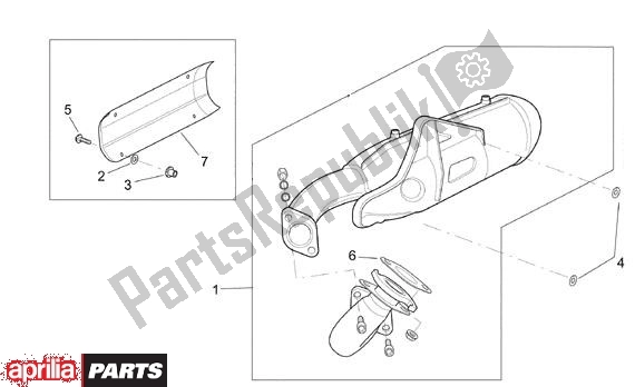 All parts for the Uitlaatgroep of the Aprilia SR 125-150 670 1999 - 2001