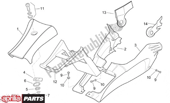 All parts for the Verkleding of the Aprilia SR 125-150 670 1999 - 2001