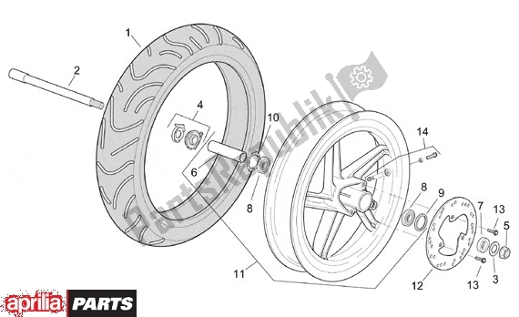 Todas las partes para Rueda Delantera de Aprilia SR 125-150 670 1999 - 2001