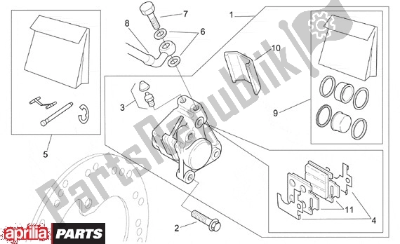 All parts for the Voorwielremklauw of the Aprilia SR 125-150 670 1999 - 2001