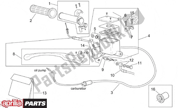 All parts for the Voorwielrempomp of the Aprilia SR 125-150 670 1999 - 2001