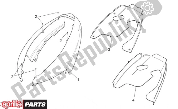 All parts for the Zijbeplating of the Aprilia SR 125-150 670 1999 - 2001