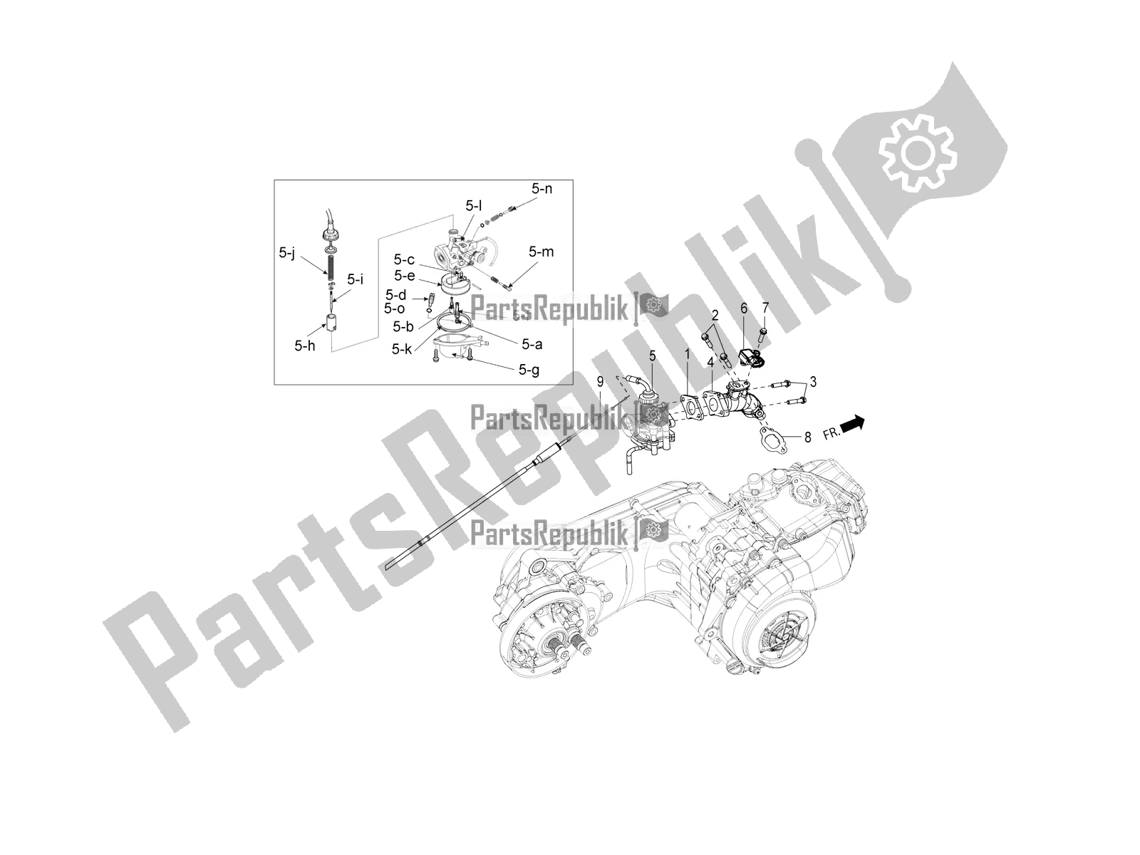 Alle onderdelen voor de Carburateur-reserveonderdelen van de Aprilia SR 125 HE Carb 2020