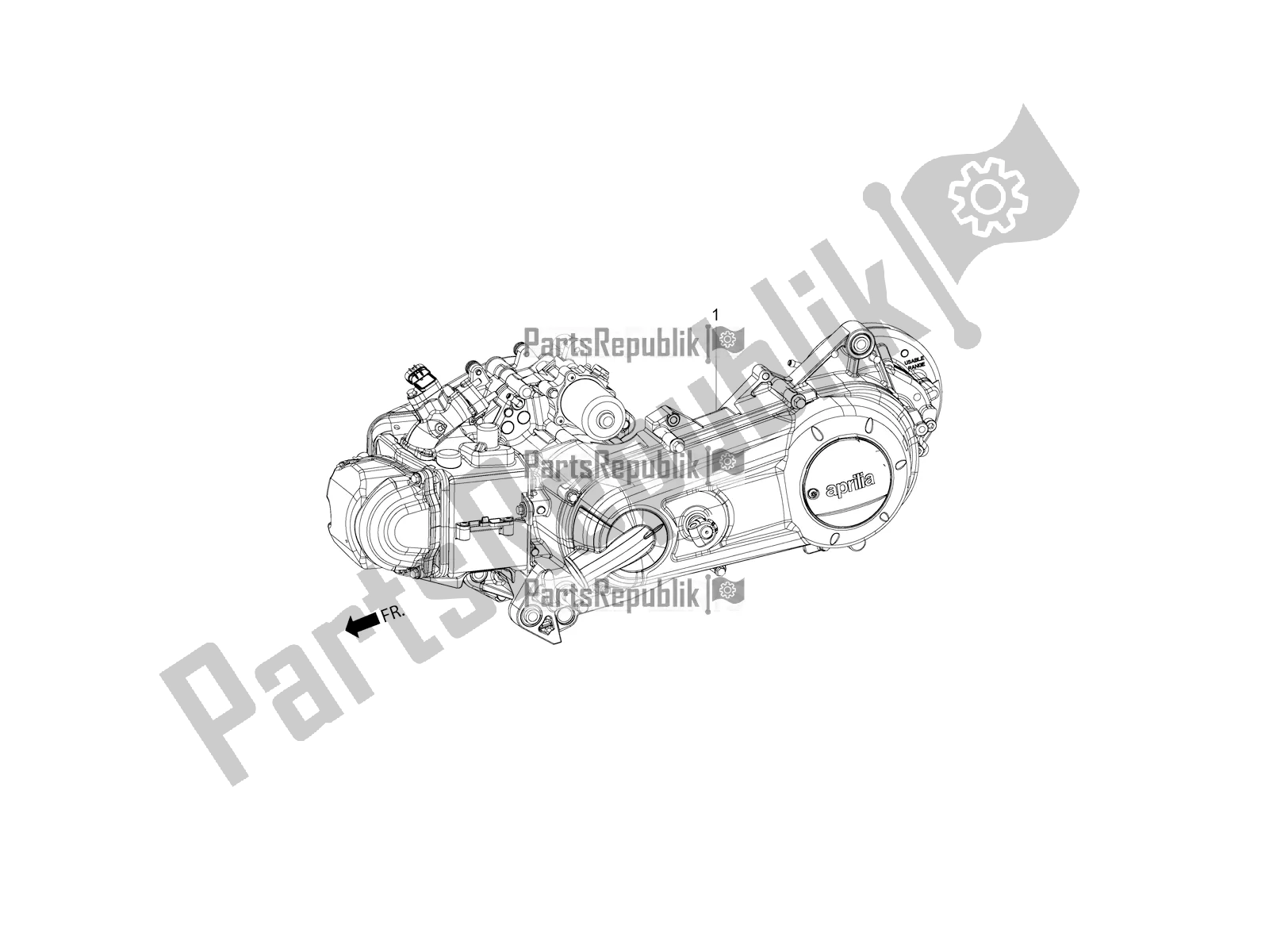 Toutes les pièces pour le Complete Engine du Aprilia SR 125 HE Carb 2020