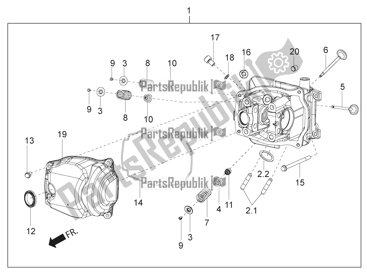 Toutes les pièces pour le Unité De Tête - Valve du Aprilia SR 125 HE Carb 2020