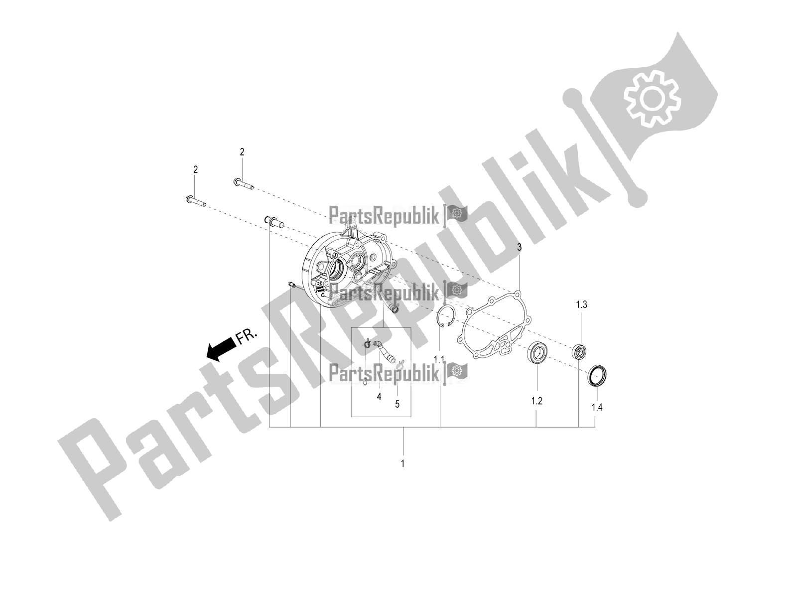 Alle Teile für das Abdeckung Der Untersetzungseinheit des Aprilia SR 125 HE Carb 2020