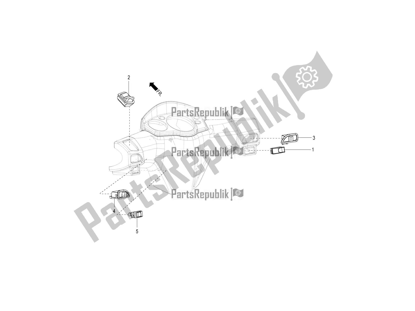 Tutte le parti per il Selettori - Interruttori - Pulsanti del Aprilia SR 125 HE Carb 2020