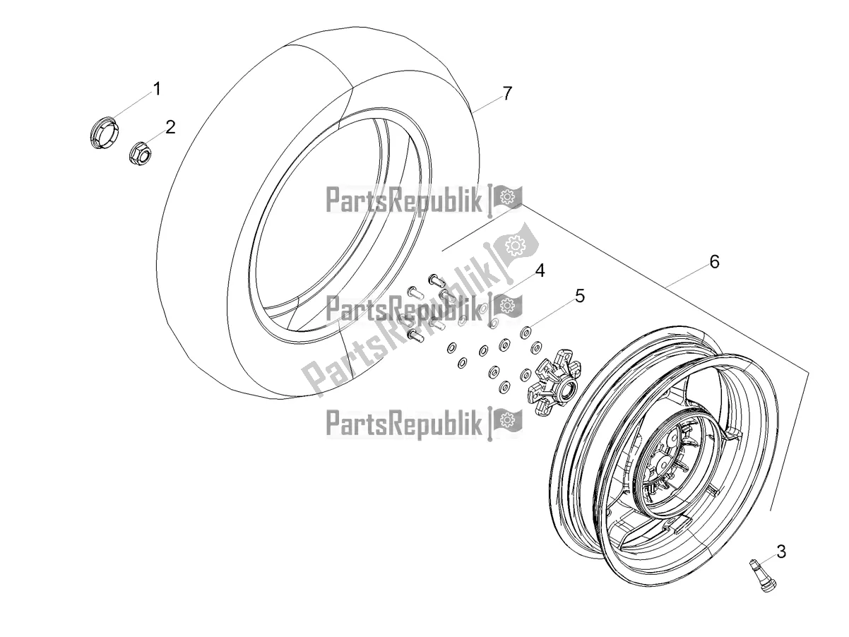 Toutes les pièces pour le Roue Arrière du Aprilia SR 125 Storm TT Bsiv 2020