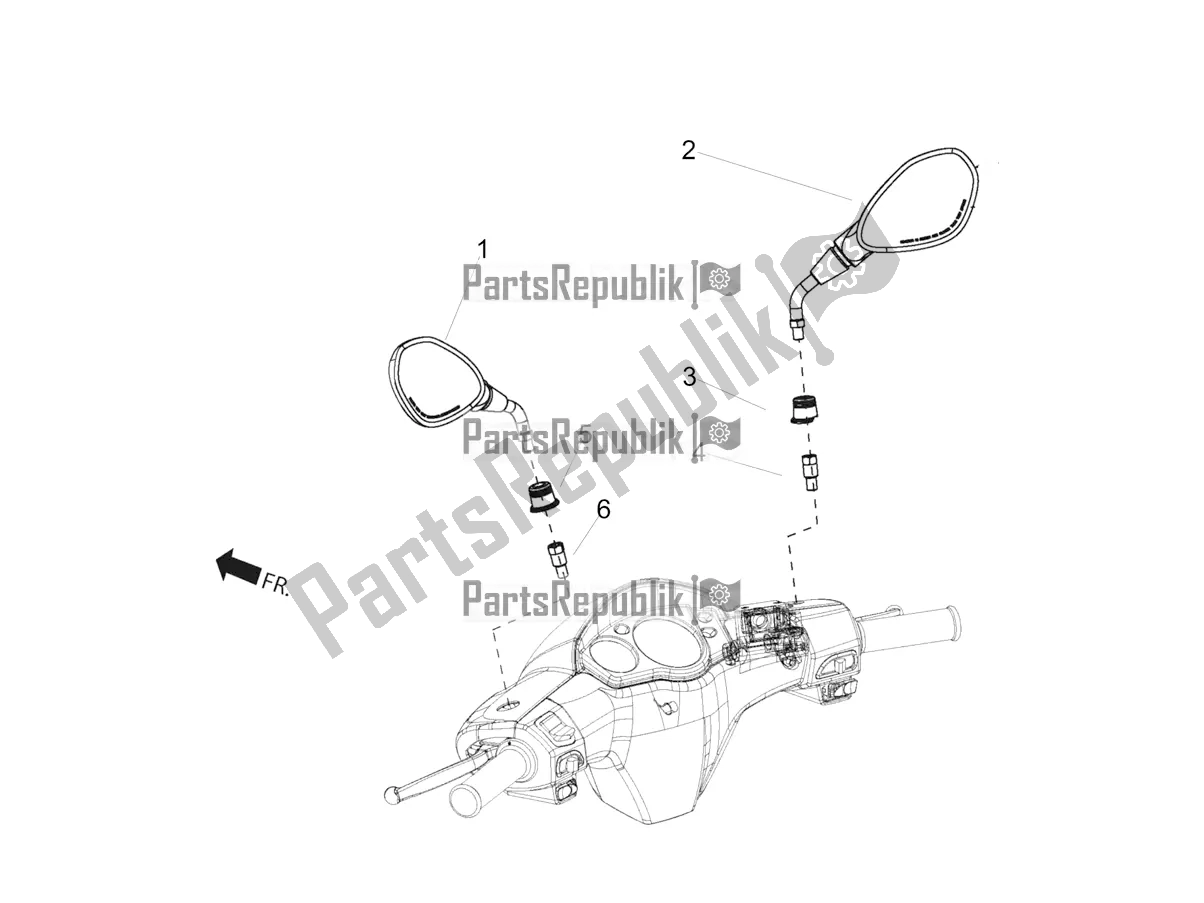 All parts for the Driving Mirror/s of the Aprilia SR 125 Storm TT Bsiv 2021