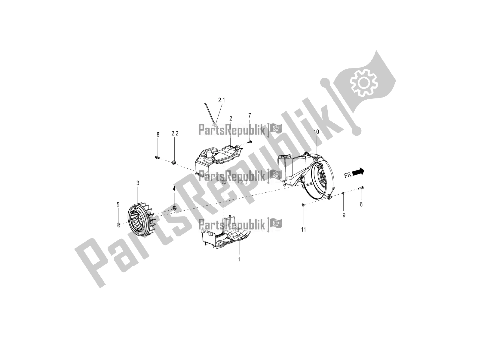 Alle Teile für das Fan Cover And Shroud des Aprilia SR 125 Storm TT Bsiv 2021