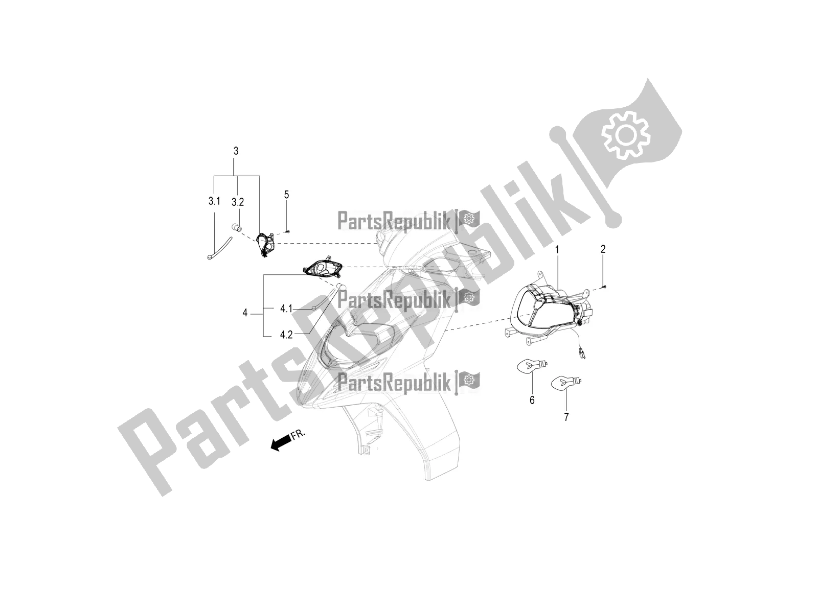 All parts for the Front Headlamps - Turn Signal Lamps of the Aprilia SR 125 Storm TT Bsiv 2021