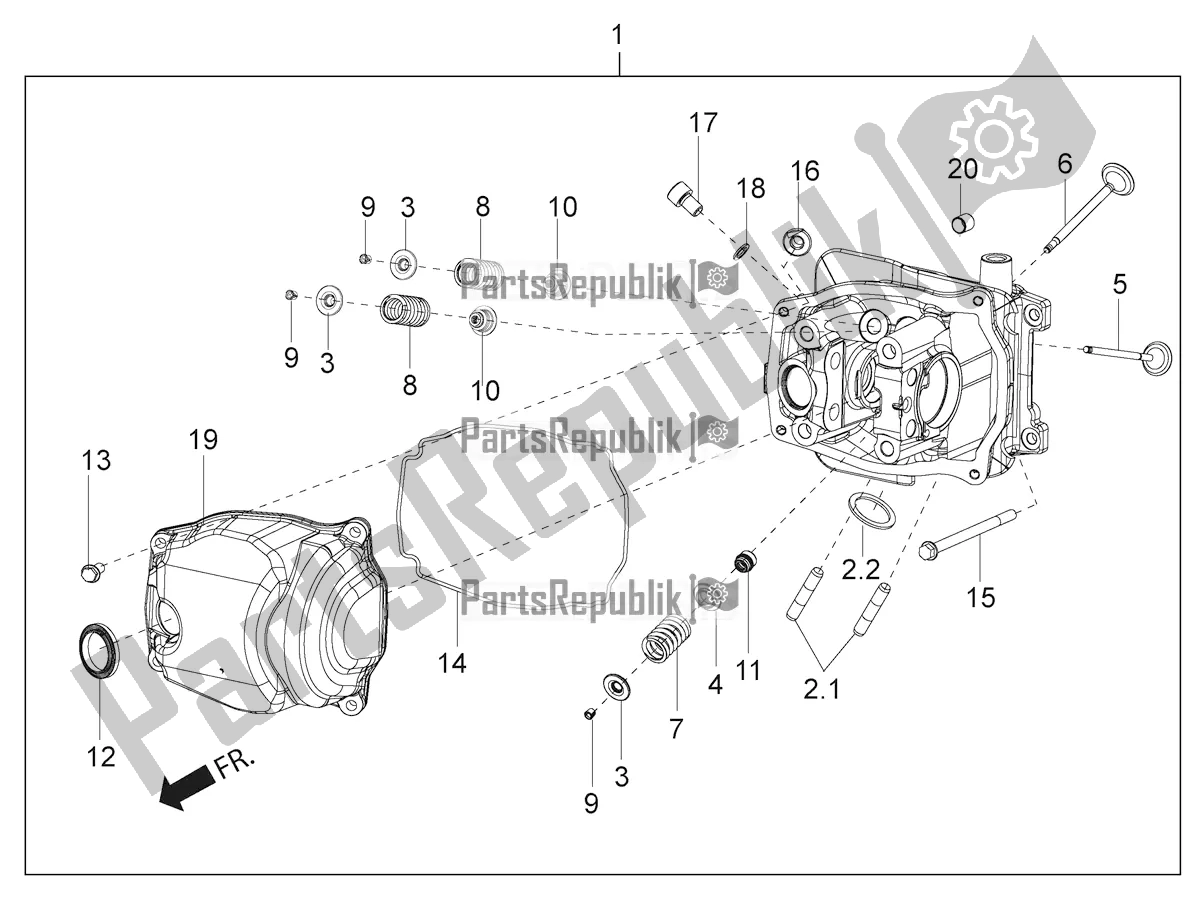 Alle Teile für das Kopfeinheit - Ventil des Aprilia SR 125 Storm TT Bsiv 2021