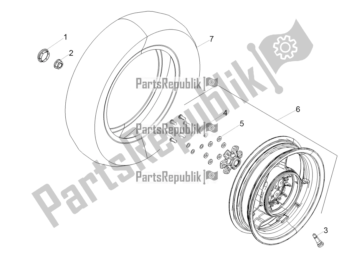 Todas las partes para Rueda Trasera de Aprilia SR 125 Storm TT Bsiv 2021