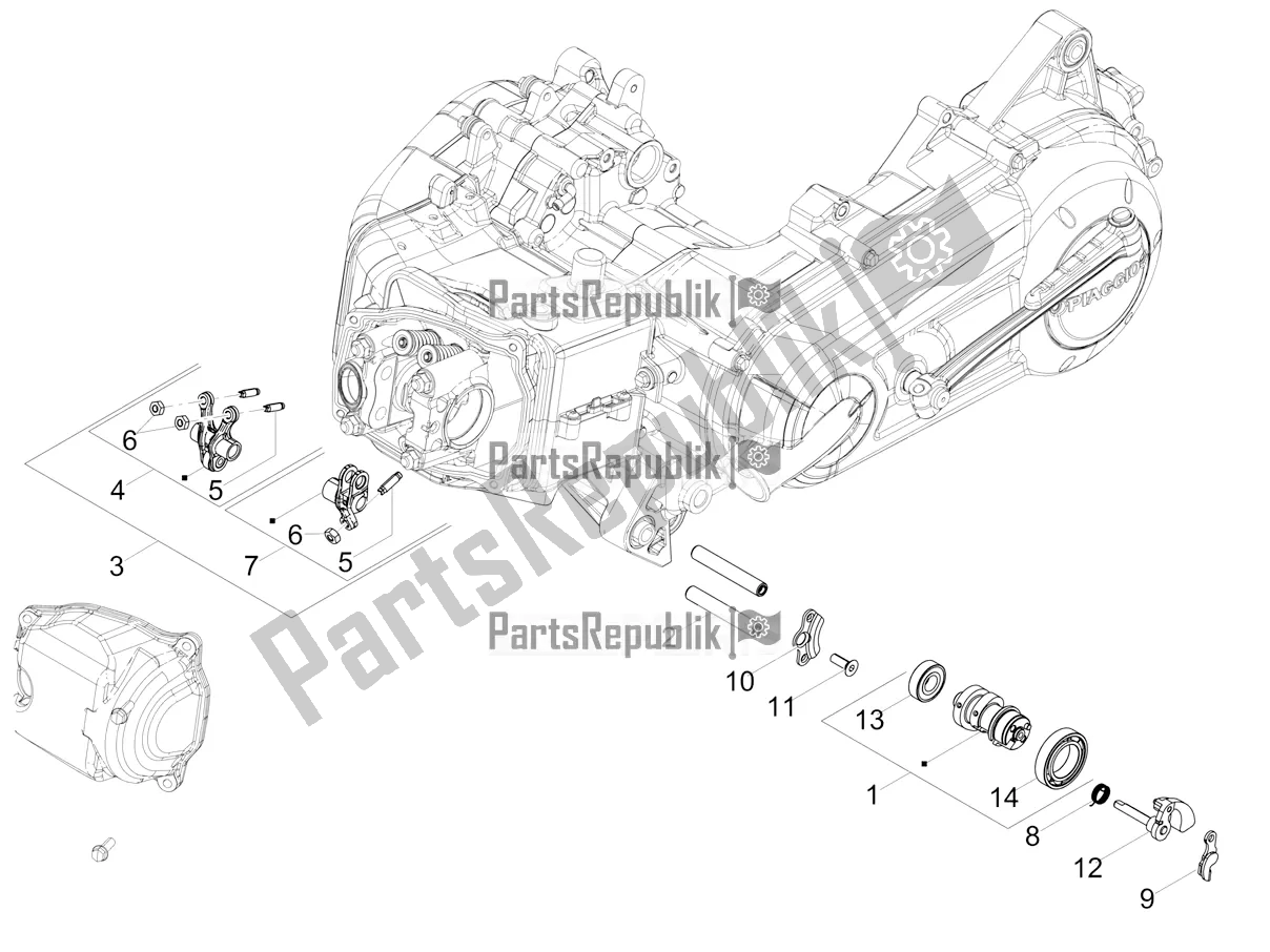 All parts for the Rocker Levers Support of the Aprilia SR 125 Storm TT Bsiv 2021