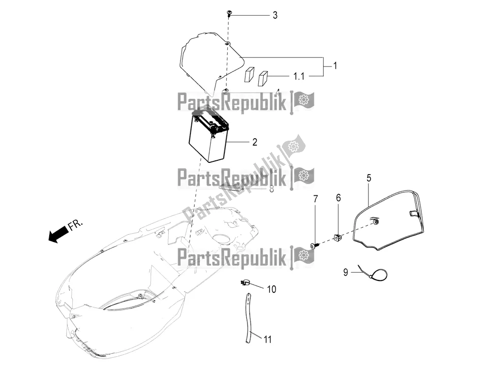 Tutte le parti per il Batteria del Aprilia SR 125 Storm TT Bsiv Latam 2020