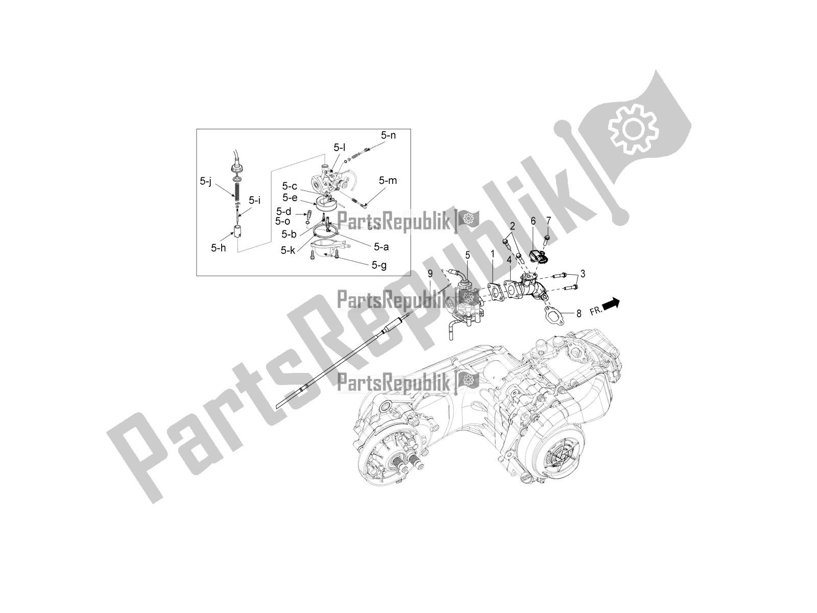 All parts for the Carburettor-spare Parts of the Aprilia SR 125 Storm TT Bsiv Latam 2020