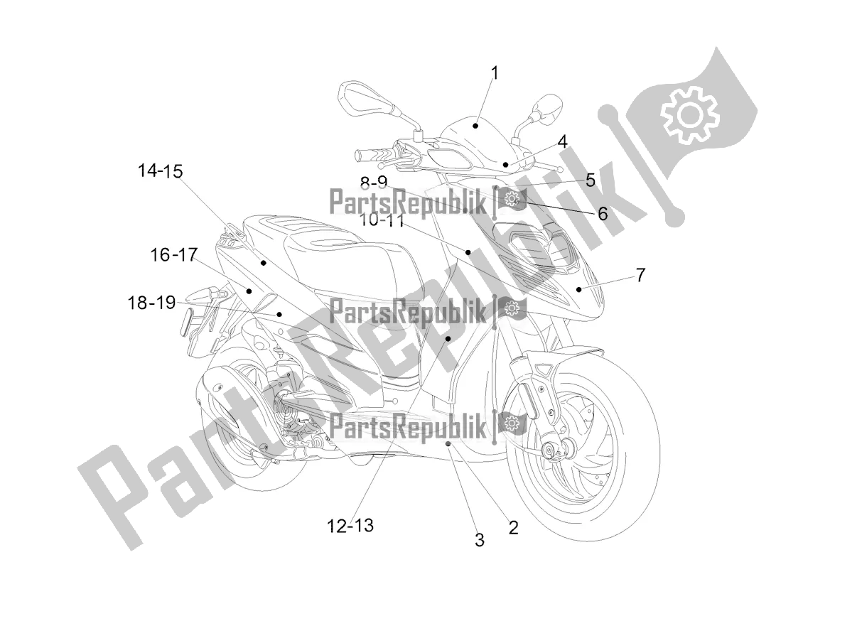 Toutes les pièces pour le Plaques - Emblèmes du Aprilia SR 125 Storm TT Bsiv Latam 2020