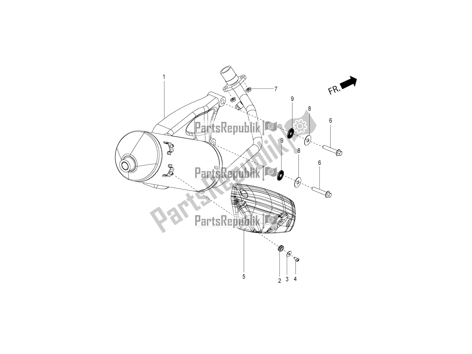 Toutes les pièces pour le Silencieux du Aprilia SR 125 Storm TT Bsiv Latam 2020