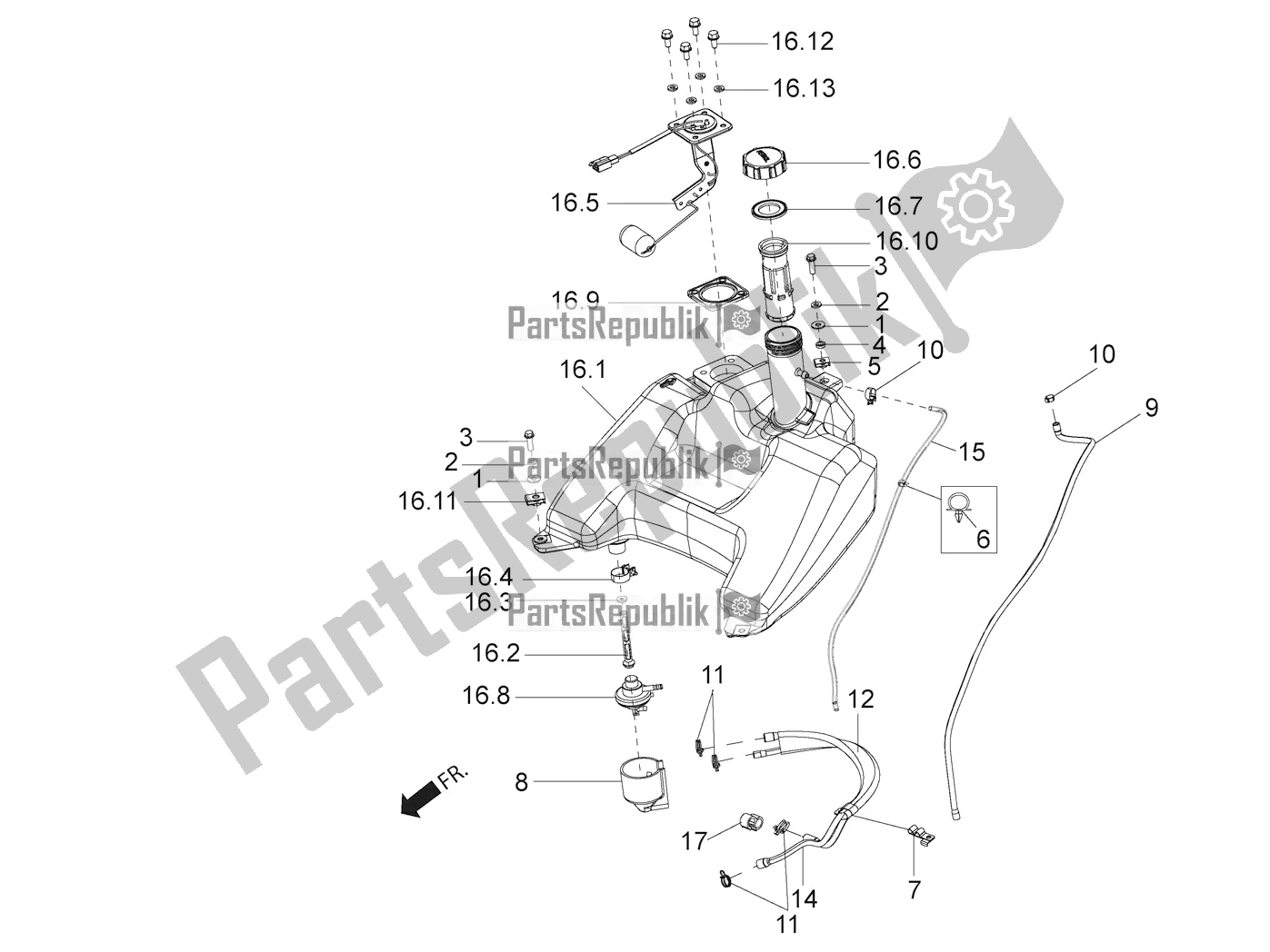 Toutes les pièces pour le Réservoir du Aprilia SR 125 Storm TT Bsiv Latam 2020