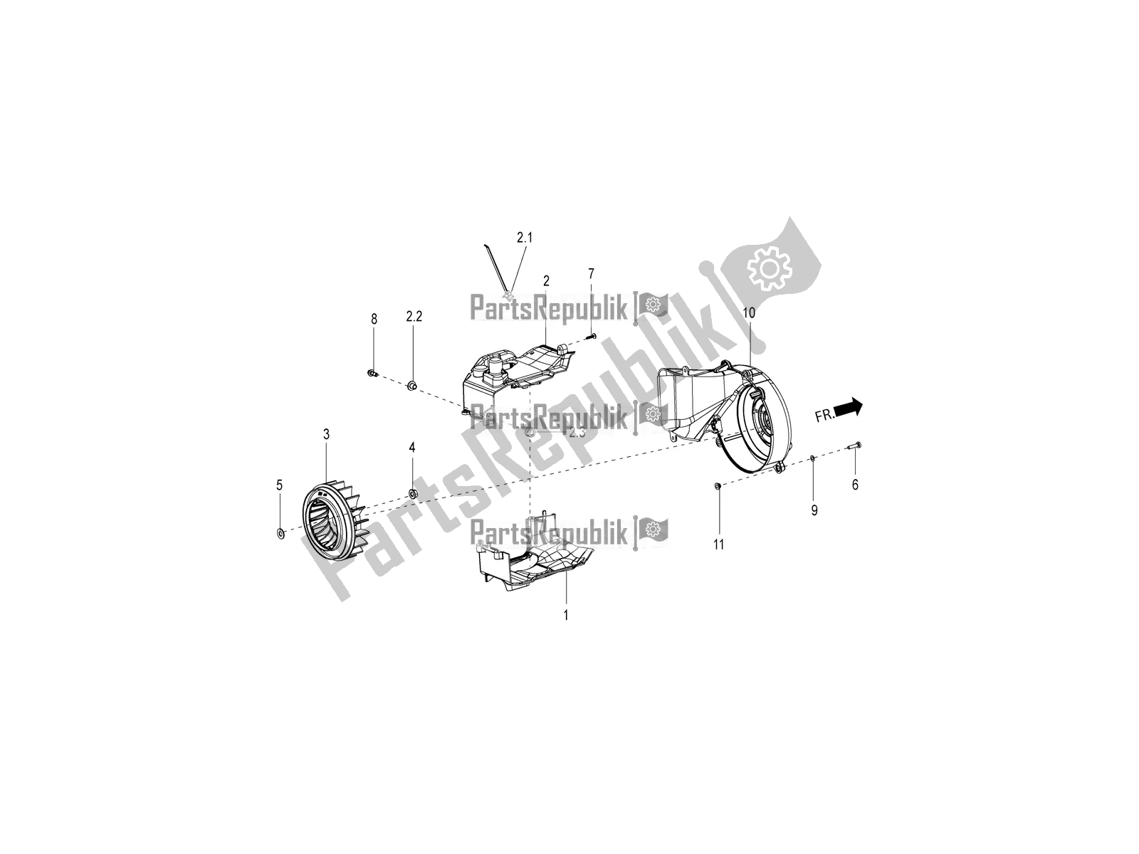 Toutes les pièces pour le Fan Cover And Shroud du Aprilia SR 125 Storm TT Bsiv Latam 2022