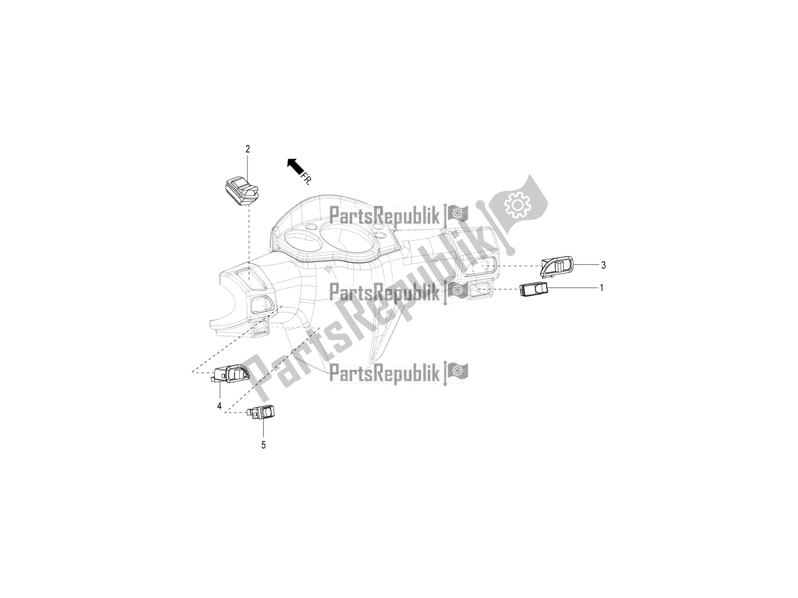 All parts for the Selectors - Switches - Buttons of the Aprilia SR 125 Storm TT Bsiv Latam 2022