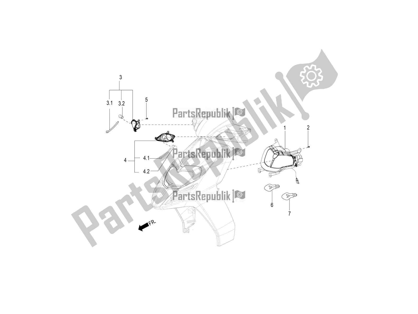 Toutes les pièces pour le Phares Avant - Clignotants du Aprilia SR 150 4 T/3V 2018