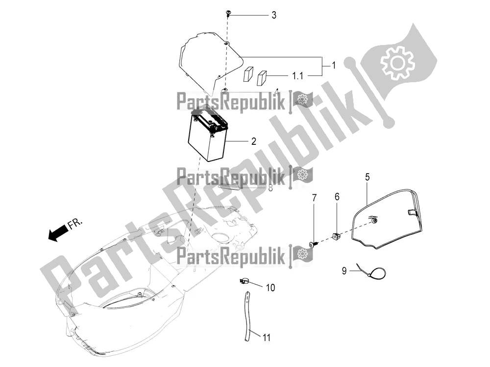 Toutes les pièces pour le Batterie du Aprilia SR 150 4 T/3V 2019