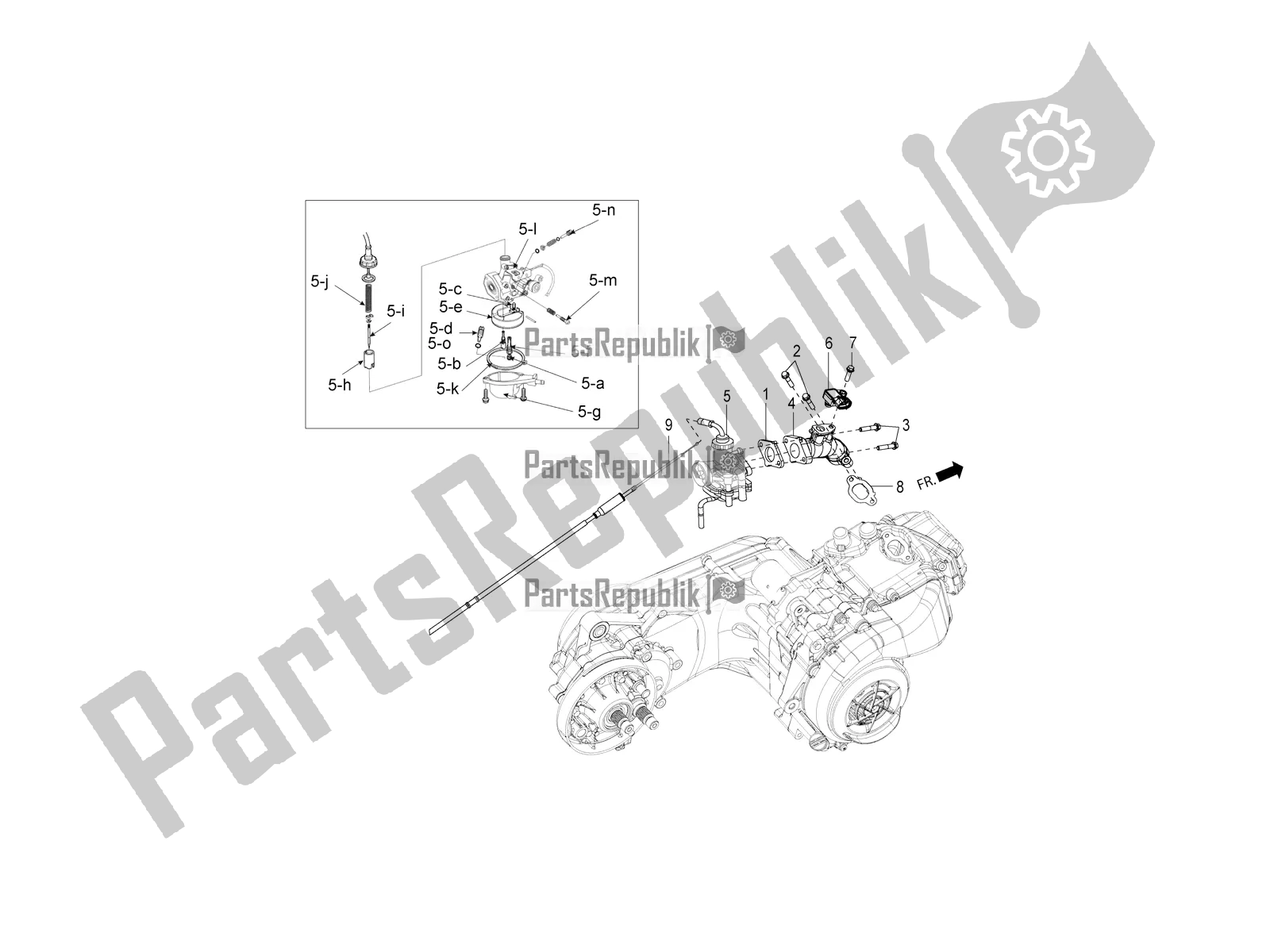 Todas las partes para Piezas De Repuesto Del Carburador de Aprilia SR 150 4 T/3V 2019