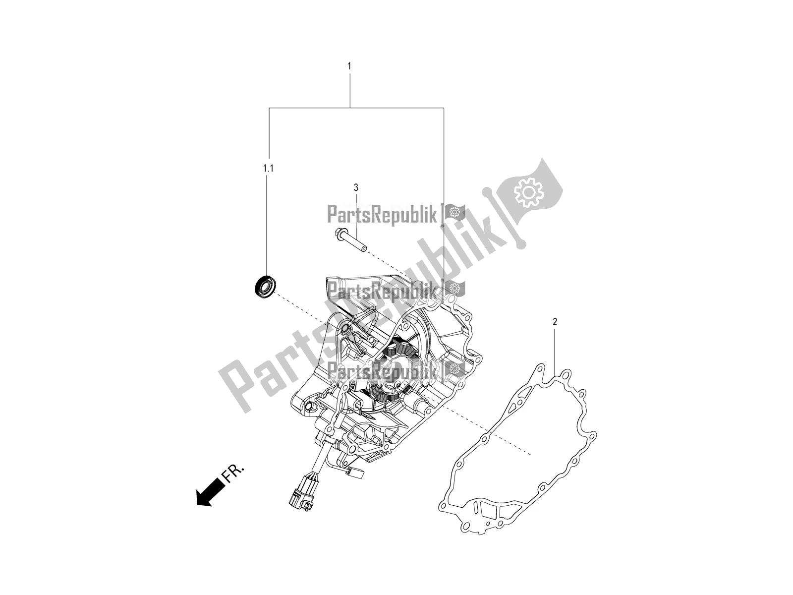 All parts for the Flywheel Magneto Cover - Oil Filter of the Aprilia SR 150 4 T/3V 2019