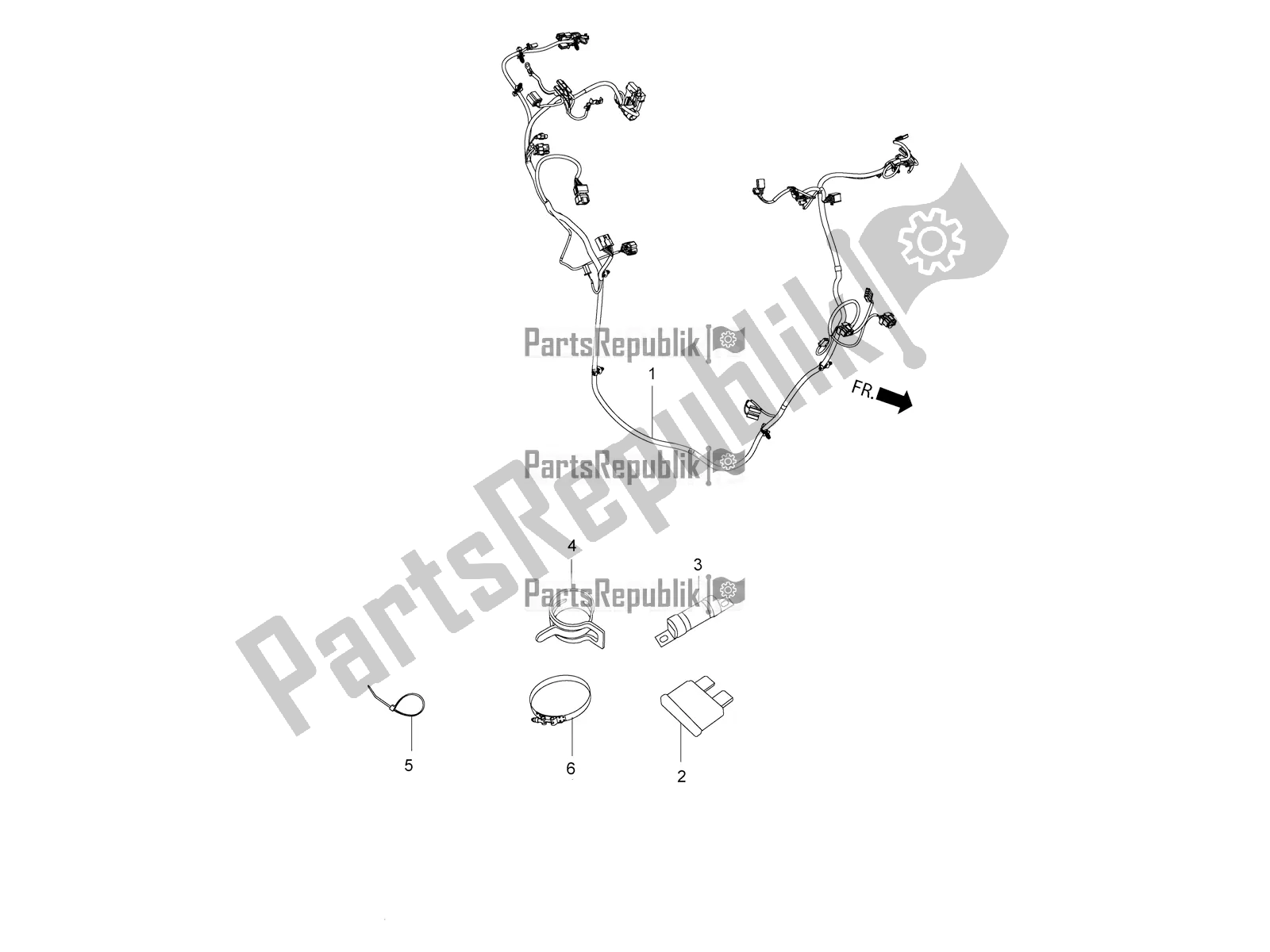 Todas as partes de Chicote De Cabos Principal do Aprilia SR 150 4 T/3V 2019