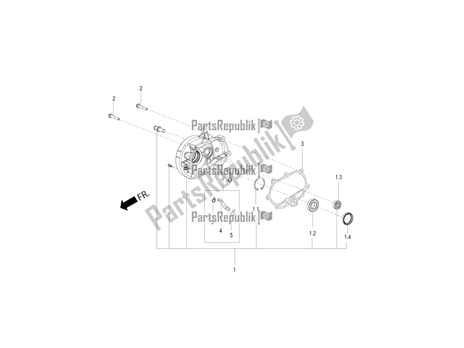 Toutes les pièces pour le Couvercle De L'unité De Réduction du Aprilia SR 150 4 T/3V 2019