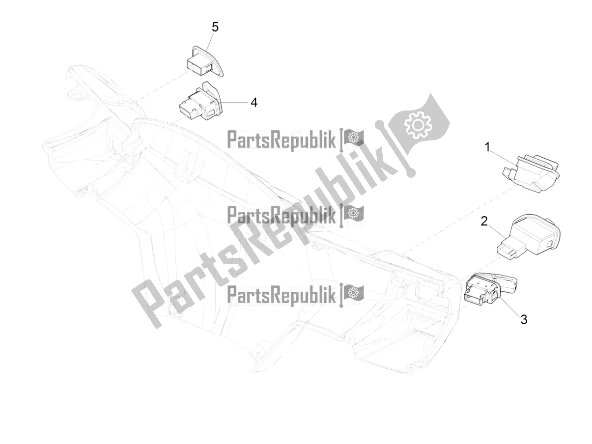 Alle onderdelen voor de Keuzeschakelaars - Schakelaars - Knoppen van de Aprilia SR 150 4 T/3V 2019
