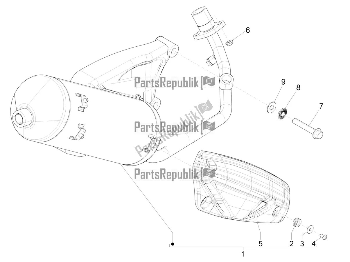 Tutte le parti per il Silenziatore del Aprilia SR 150 4 T/3V 2019