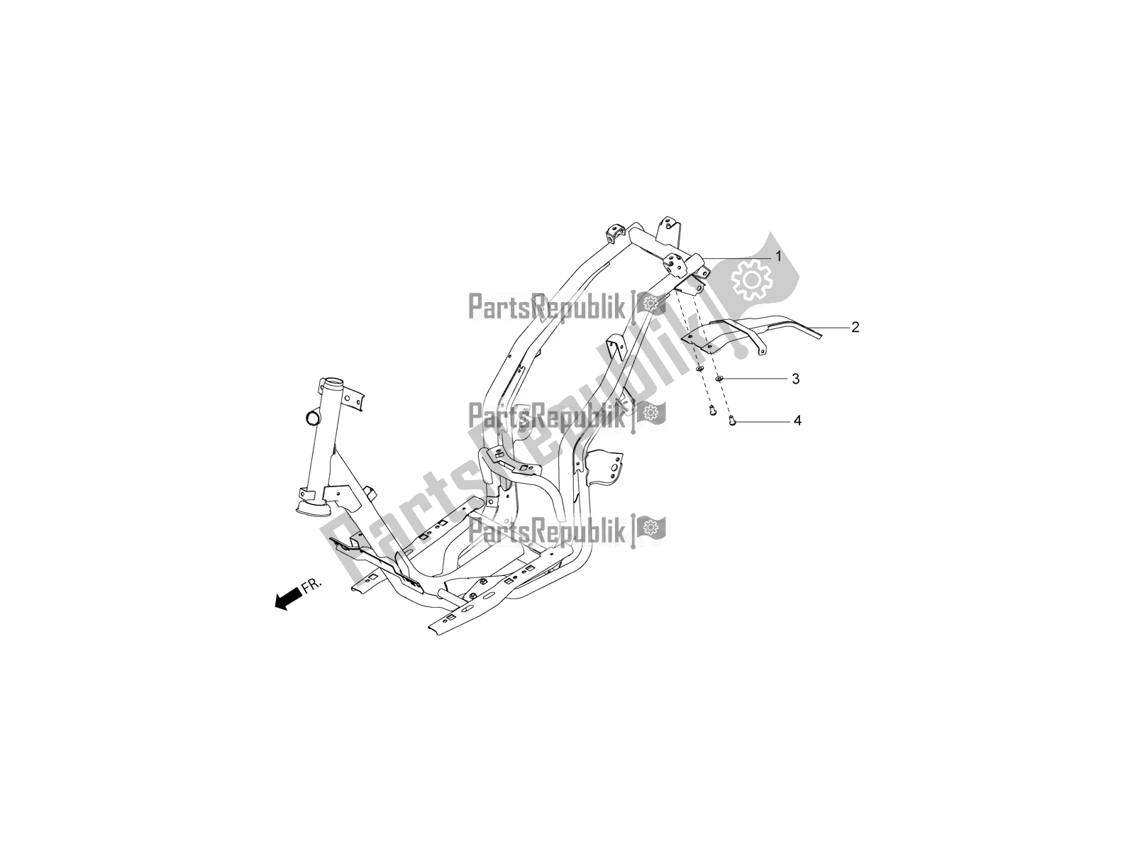 Toutes les pièces pour le Châssis du Aprilia SR 150 4 T/3V 2020