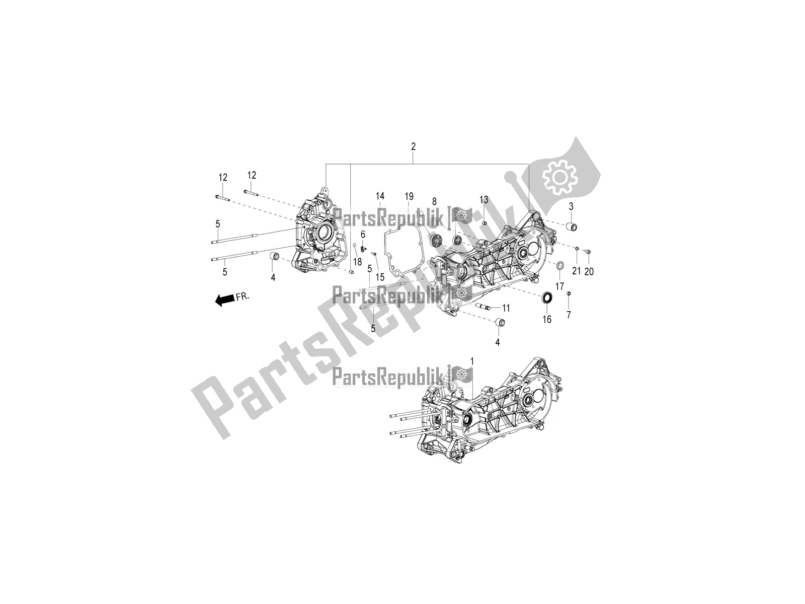 Todas as partes de Bloco Do Motor do Aprilia SR 150 4 T/3V 2020