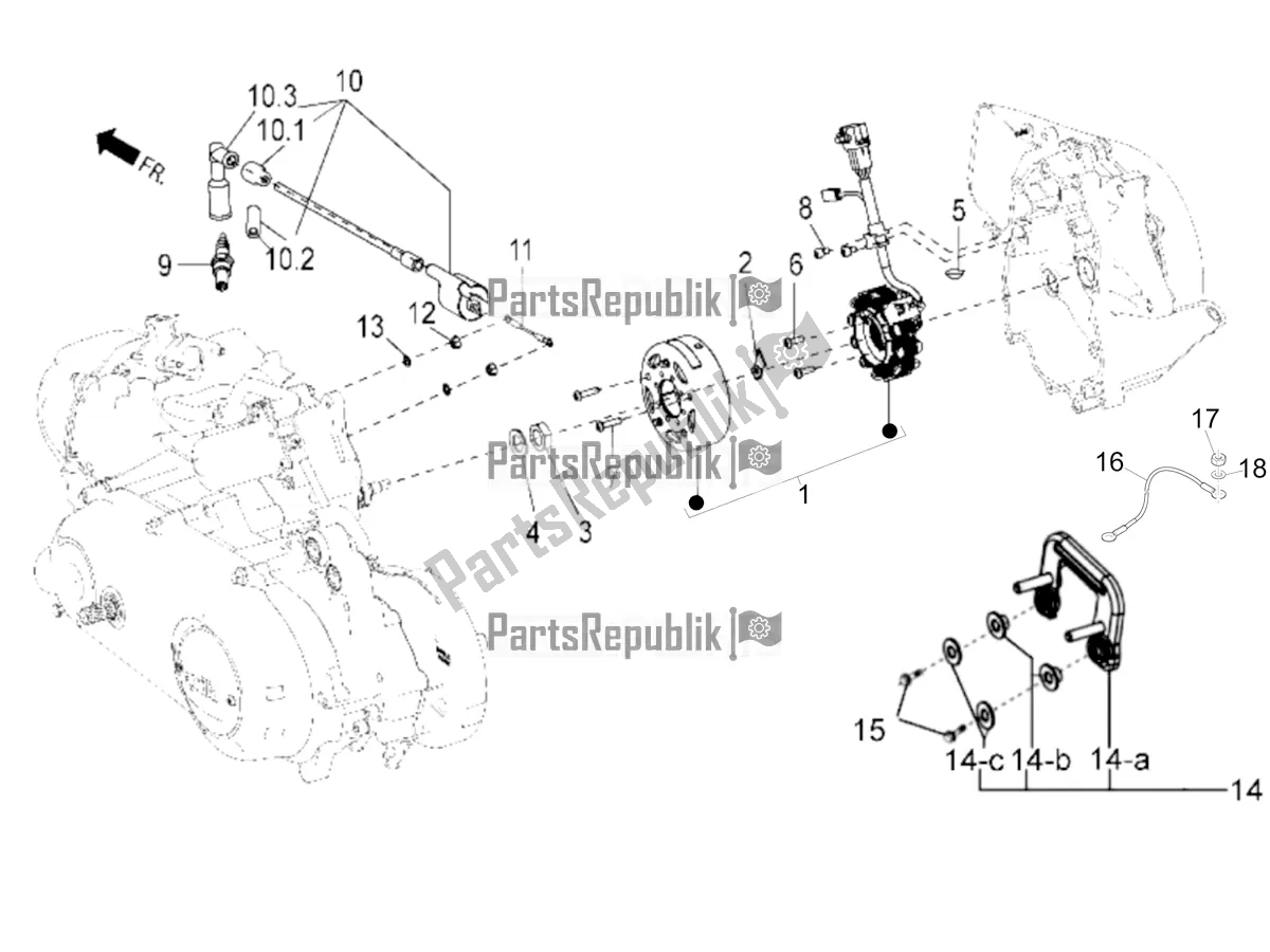 Alle Teile für das Schwungrad Magneto-h. T. Spule des Aprilia SR 150 4 T/3V 2020
