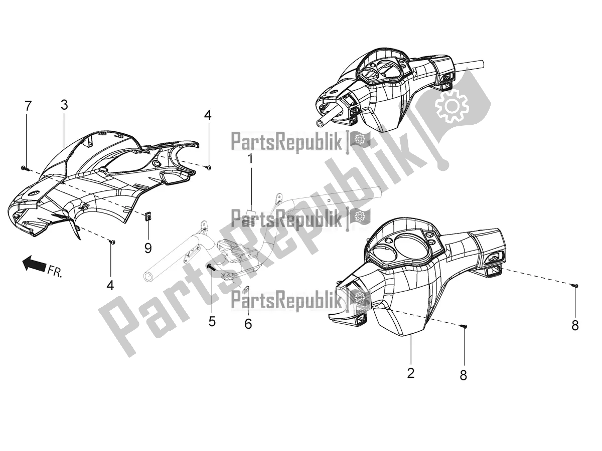 All parts for the Handlebar Coverings of the Aprilia SR 150 4 T/3V 2020