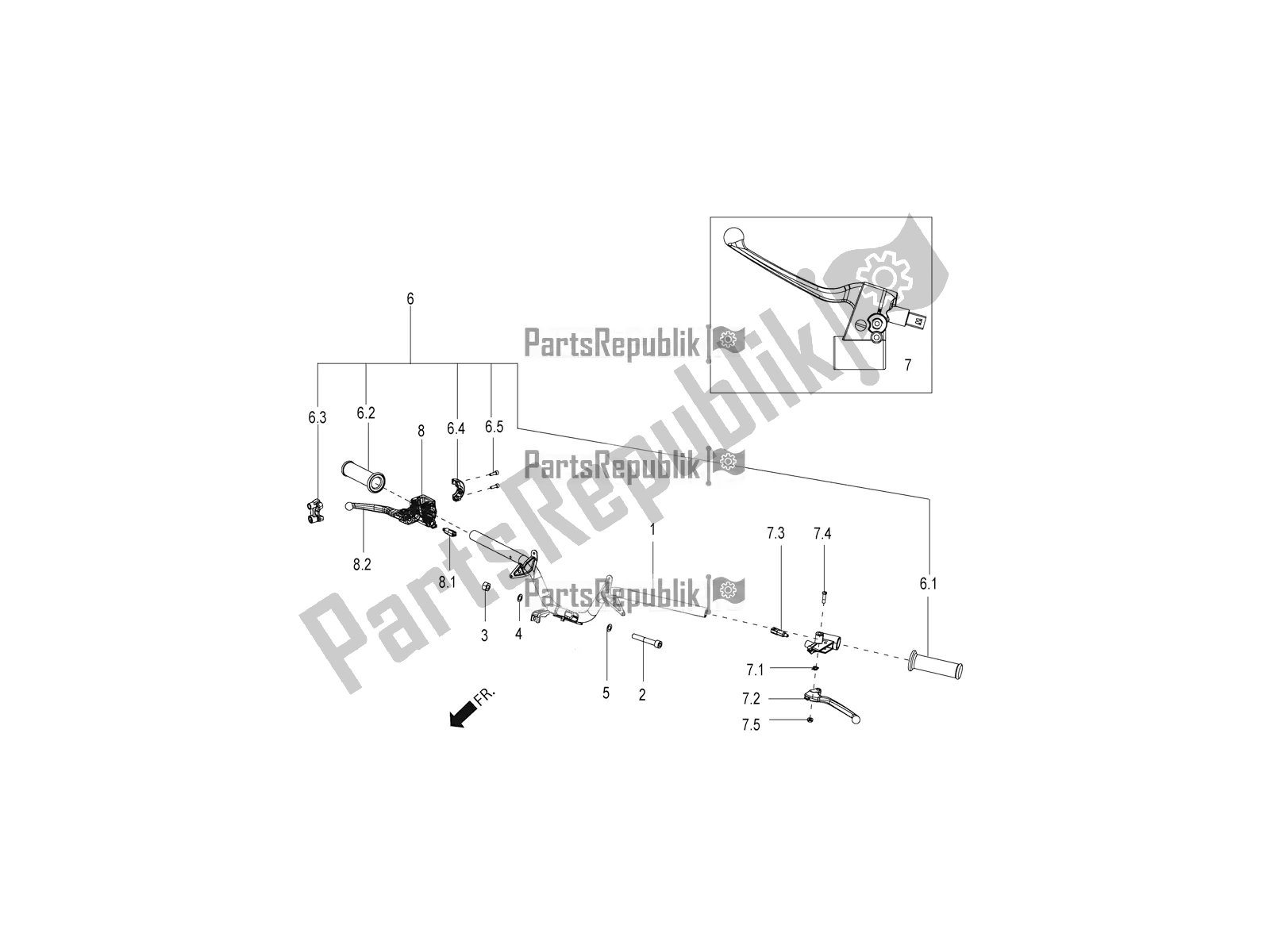 Toutes les pièces pour le Guidon du Aprilia SR 150 4 T/3V 2020