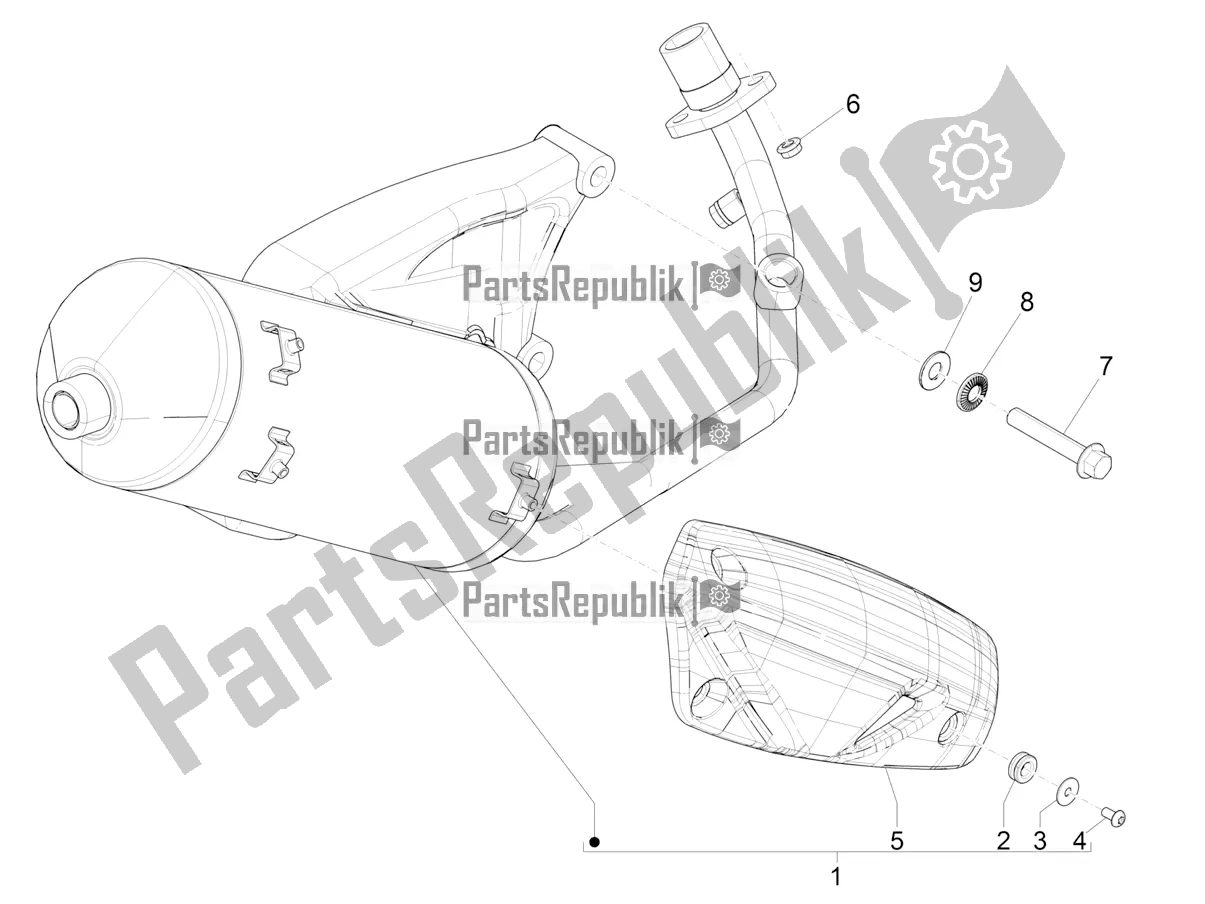 Alle Teile für das Schalldämpfer des Aprilia SR 150 4 T/3V 2020