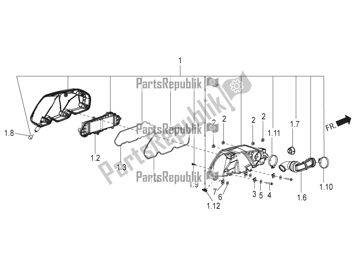 Alle Teile für das Luftfilter des Aprilia SR 150 4 T/3V 2022