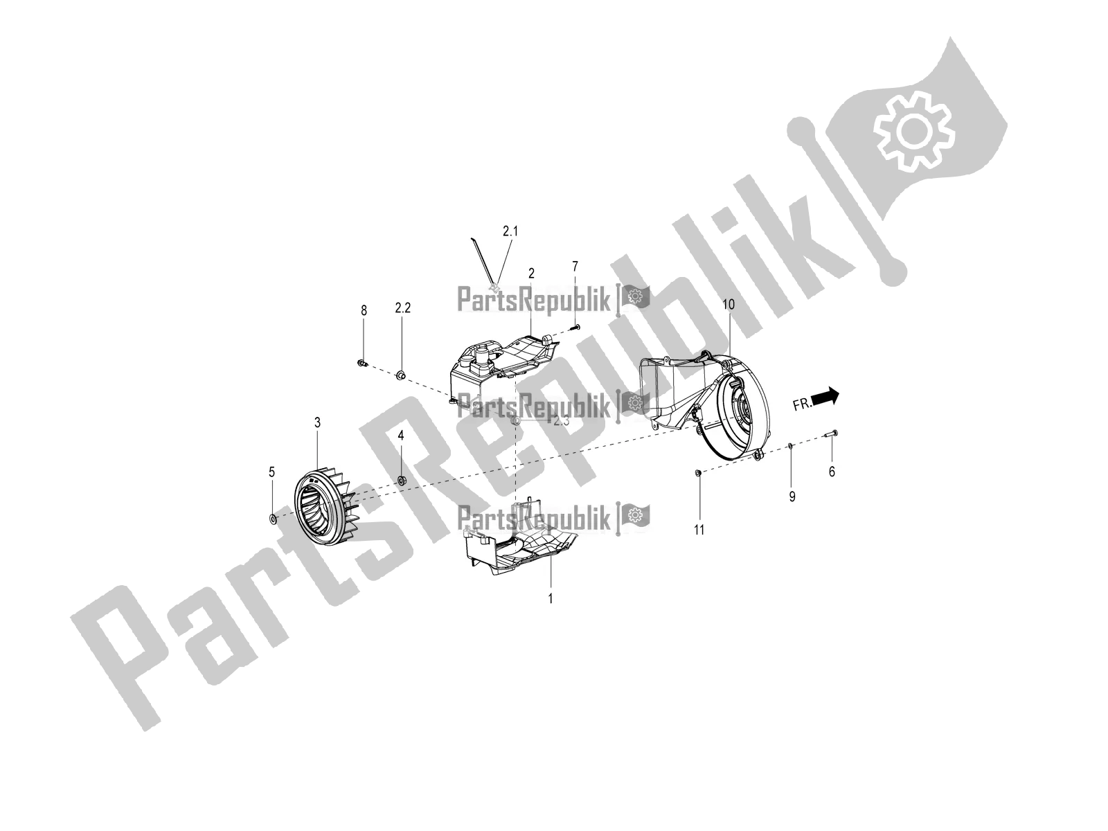 All parts for the Fan Cover And Shroud of the Aprilia SR 150 4 T/3V 2022