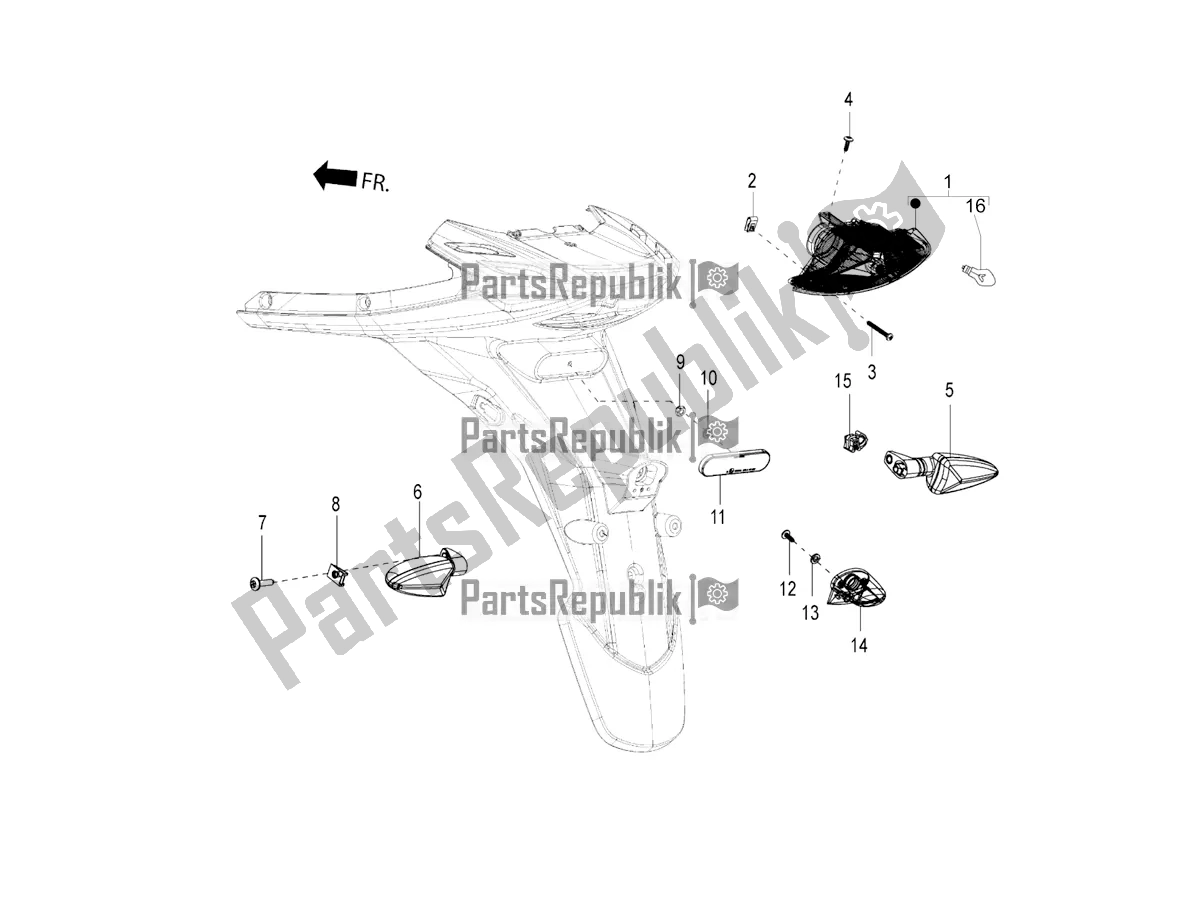 Toutes les pièces pour le Phares Arrière - Clignotants du Aprilia SR 150 4 T/3V 2022