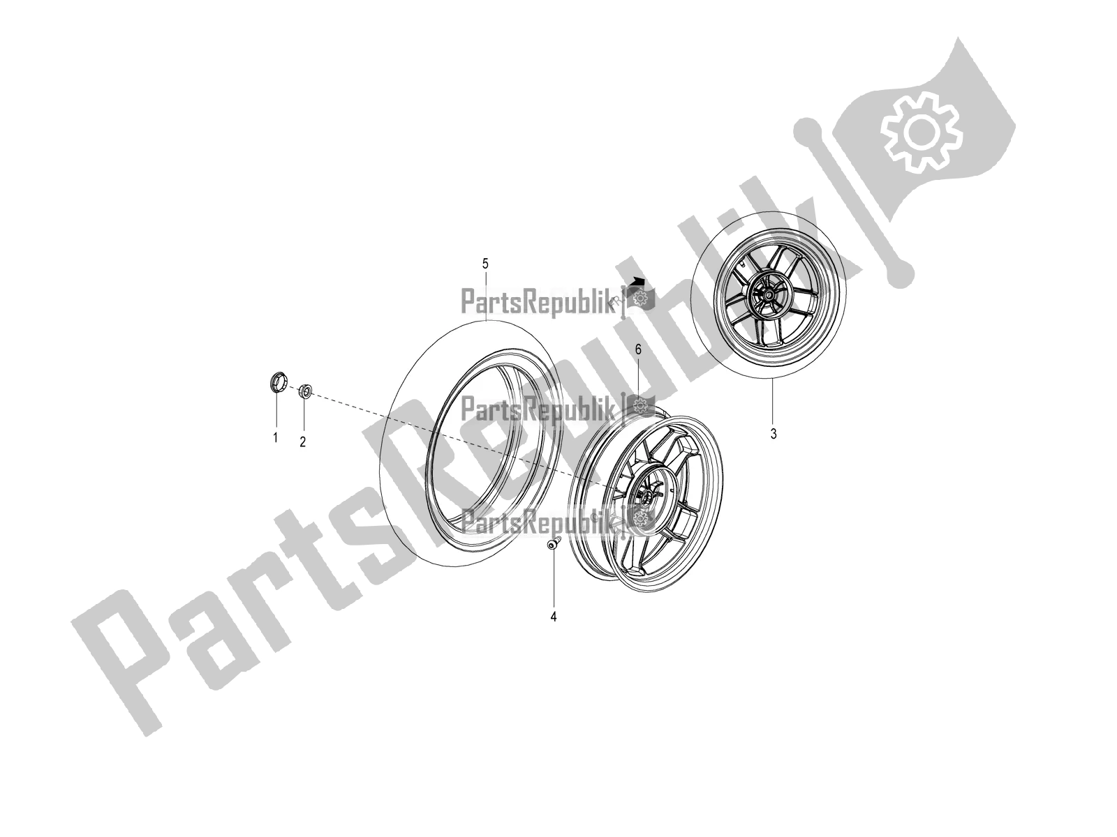 Todas las partes para Rueda Trasera de Aprilia SR 150 4 T/3V 2022