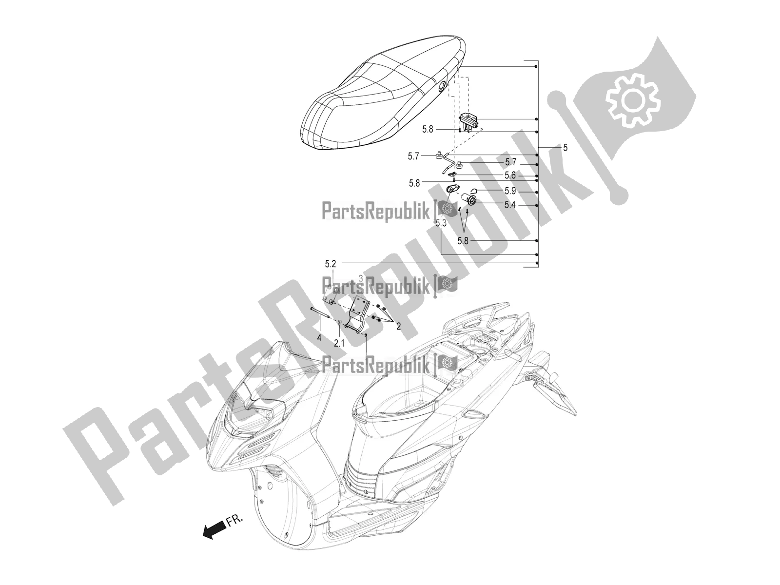 Toutes les pièces pour le Selle du Aprilia SR 150 4 T/3V 2022