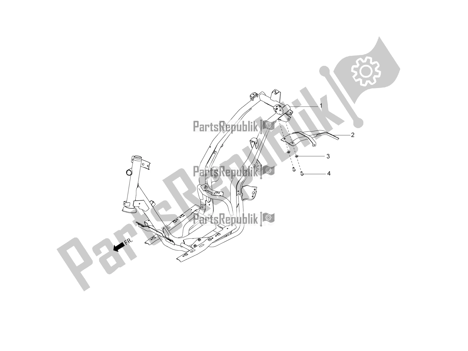 All parts for the Chassis of the Aprilia SR 150 HE Carb. 2018