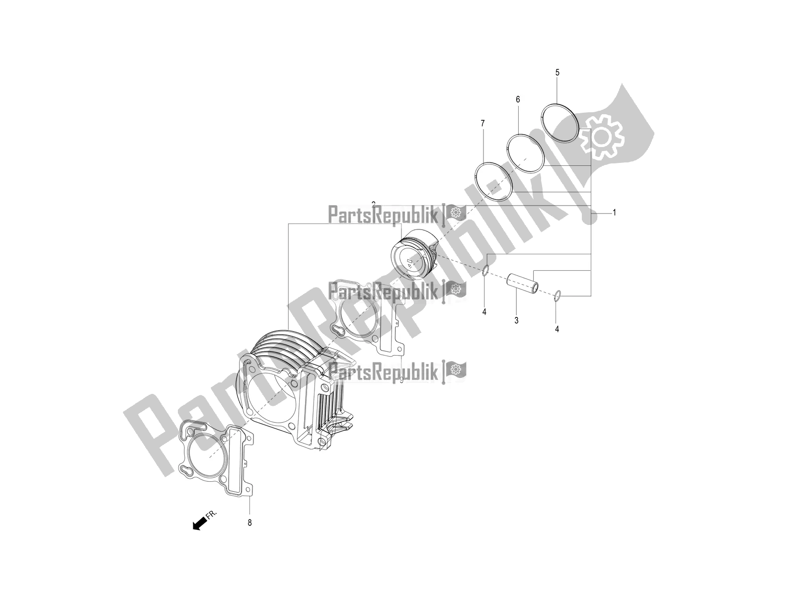 Toutes les pièces pour le Axe De Cylindre-piston-poignet, Assy du Aprilia SR 150 HE Carb. 2018