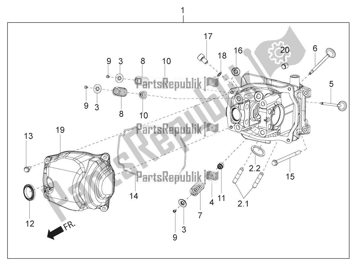 Toutes les pièces pour le Unité De Tête - Valve du Aprilia SR 150 HE Carb. 2019