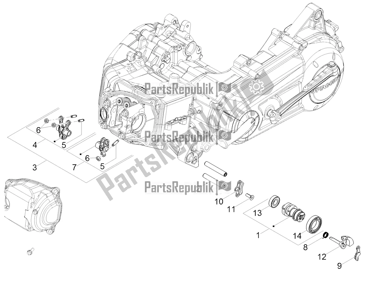 Todas las partes para Soporte De Palancas Basculantes de Aprilia SR 150 HE Carb. 2020