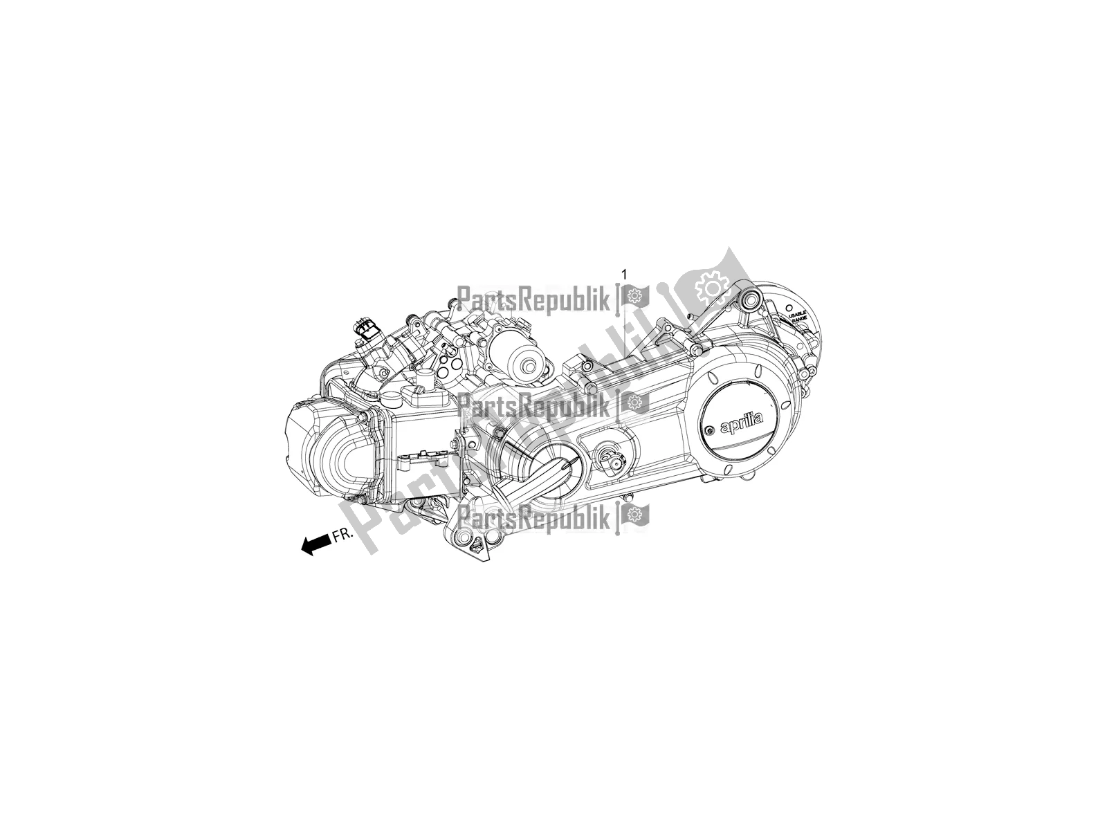 Todas as partes de Complete Engine do Aprilia SR 150 HE Carb. 2021