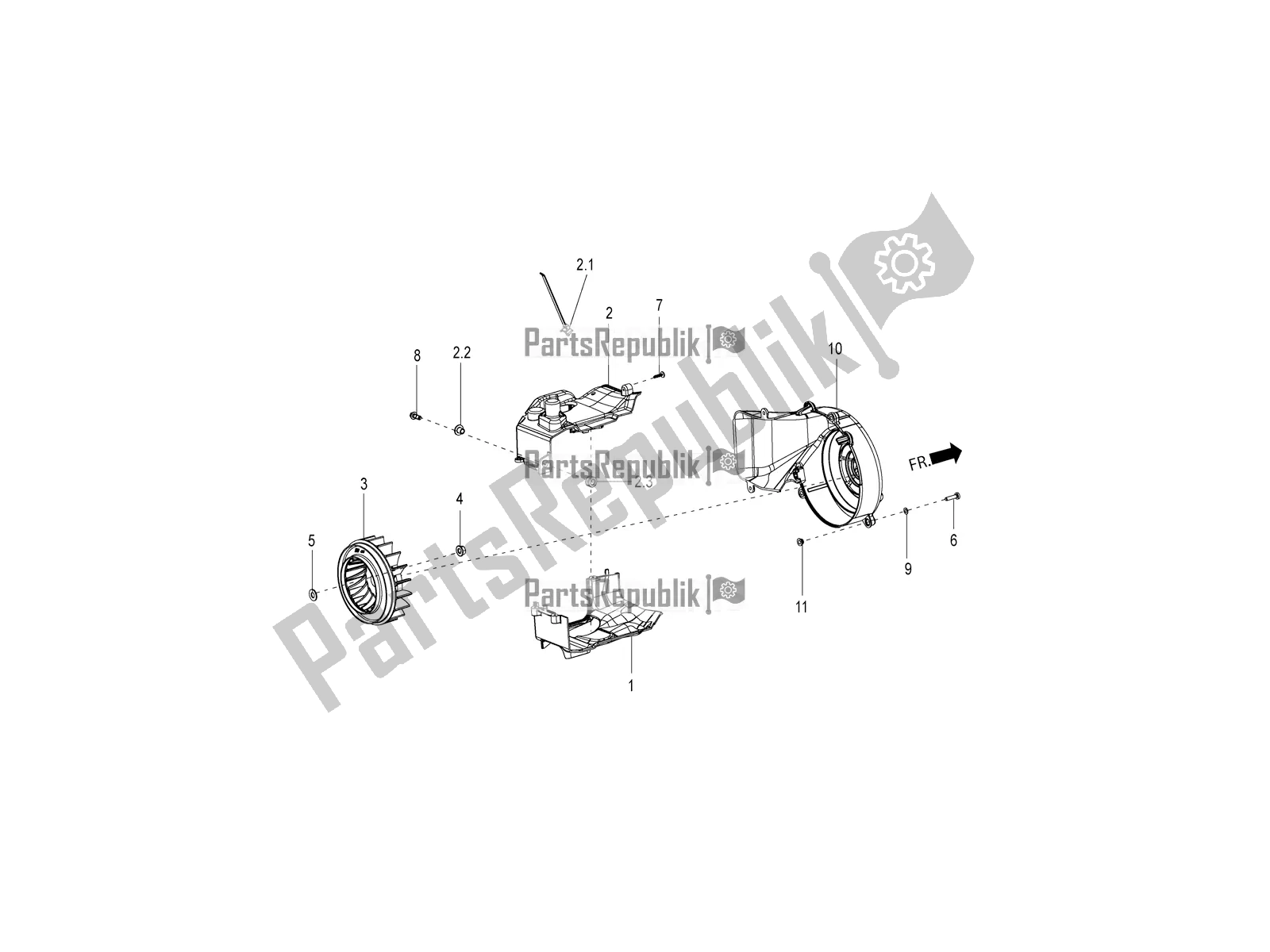 Toutes les pièces pour le Fan Cover And Shroud du Aprilia SR 150 HE Carb. 2021